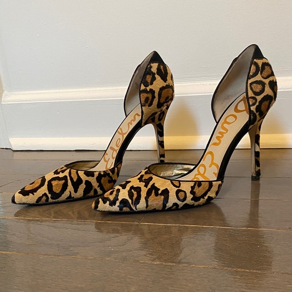 Sam Edelman Shoes - Sam Edelman Leopard Print Calf-Hair Leather Heels